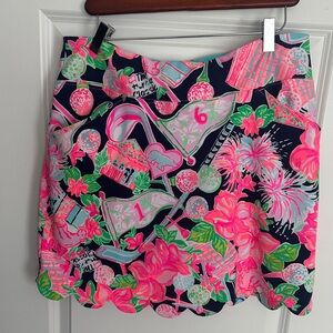 Lilly Pulitzer Pink and Green Mini Skirt